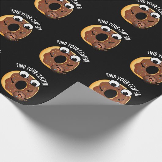 Vind uw Centrum Grappig Donut Pun Dark BG Cadeaupapier (Hoek)