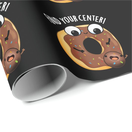 Vind uw Centrum Grappig Donut Pun Dark BG Cadeaupapier (Rol Hoek)