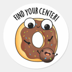 Vind uw Centrum Grappig Donut Pun Ronde Sticker