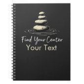 Vind uw Centrum Minimalistische Zen Stones Notitieboek (Voorkant)
