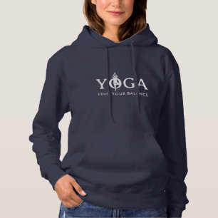 Vind uw evenwicht yoga quote hoodie voor vrouwen