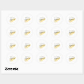 Vind uw inspiratie: Elegant Gouden Borstel Letteri Ronde Sticker (Vel)