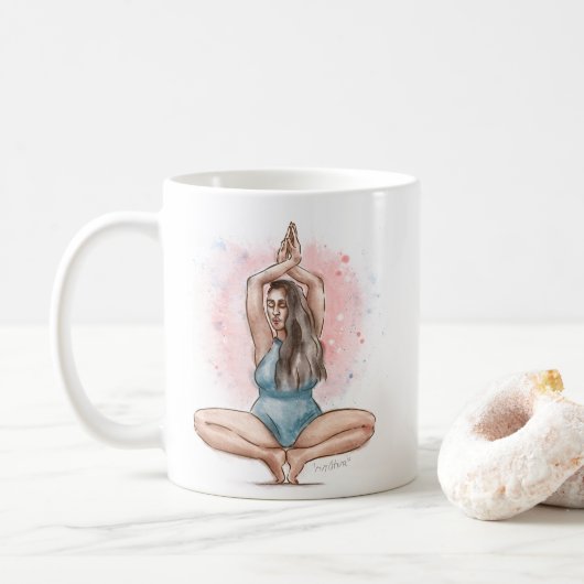 Vind uw saldo Mok | Yoga houding (Met donut)