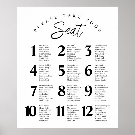 Vind uw Seats Bruiloft Receptie Poster papier (Voorkant)