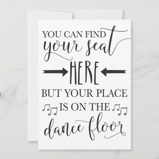 Vind Uw Stoel Hier Trouwposter Bord 5x7 (Voorkant)
