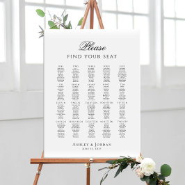 Vind uw stoel tot 20 tafels zitplan poster