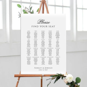 Vind uw stoel tot 20 tafels zitplan poster