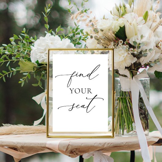 Vind uw stoel zwart-wit minimalistisch 1 teken foto afdruk