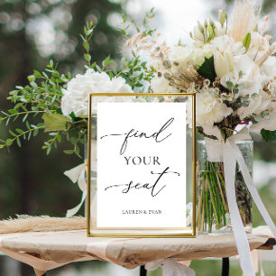 Vind uw stoel zwart-wit minimalistisch teken foto afdruk