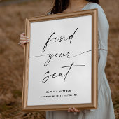 Vind uw stoelteken | Minimalistische bruiloft zitp Poster