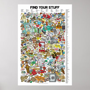 VIND UW STUFF. Zoeken naar meer dan 200 objecten! Poster