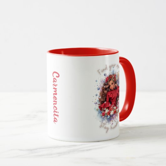 Vind uw vonk verblijf nederig Latina meisje Mok (Voorkant rechts)