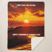 "Vind uw vuur binnen" Sherpa Blanket Deken (Voorkant)