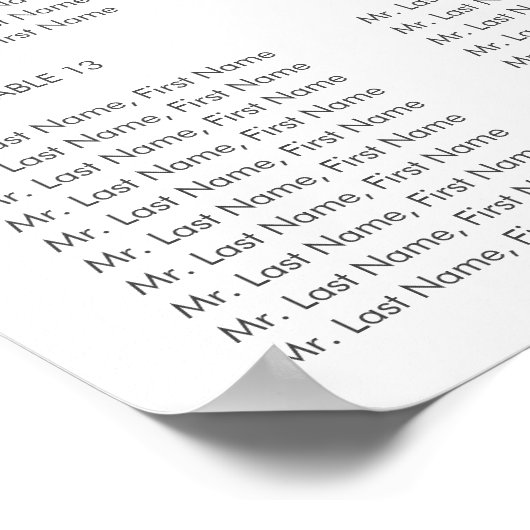 Vind uw zitplaatsje met een eenvoudig script bruil poster (Hoek)