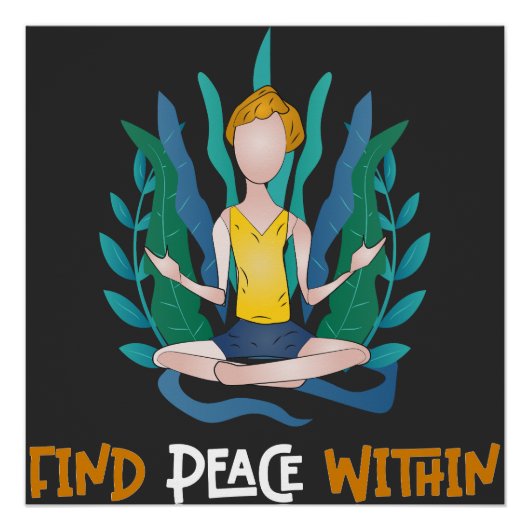Vind vrede binnen het thema Mindfulness Perfect Poster (Voorkant)