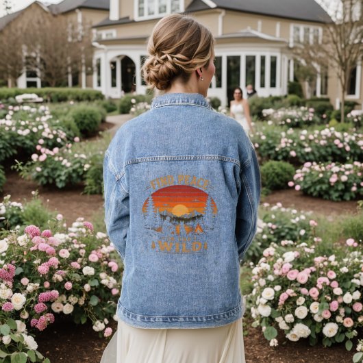 Vind vrede in de wildernis denim jacket (Huwelijk Achterkant)