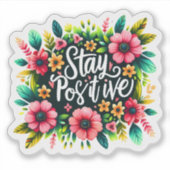 Vind vreugde in bloemen en verheffende woorden sticker (Voorkant)