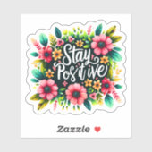 Vind vreugde in bloemen en verheffende woorden sticker (Vel)