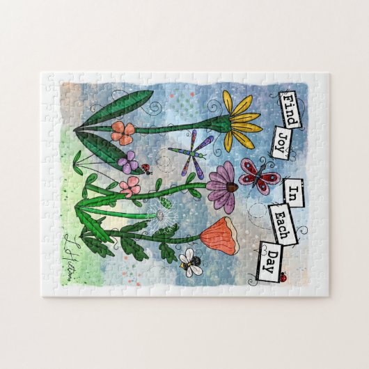 Vind vreugde in de dag | Art Kaart Legpuzzel (Horizontaal)