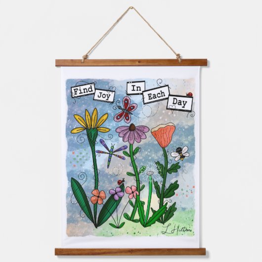 Vind vreugde in de dag | Kunst Hangend Wandkleed (Voorkant)
