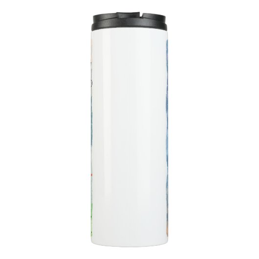 Vind vreugde in de dag thermosbeker (Achterkant)