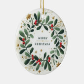 Vind vreugde in elke sneeuwvlok kerstversiering keramisch ornament (Rechts)