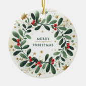 Vind vreugde in elke sneeuwvlok kerstversiering keramisch ornament (Voorkant)