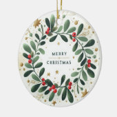 Vind vreugde in elke sneeuwvlok kerstversiering keramisch ornament (Links)