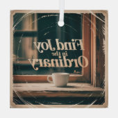 Vind vreugde in het gewone glas ornament (Achterkant)