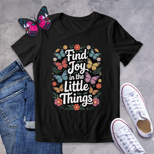 Vind vreugde in het Little Things Butterfly-Shirt Tri-Blend Shirt