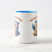 Vind vreugde in kleine dingen - Schattigee blauwe Tweekleurige Koffiemok (Center)