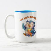 Vind vreugde in kleine dingen - Schattigee blauwe Tweekleurige Koffiemok (Links)