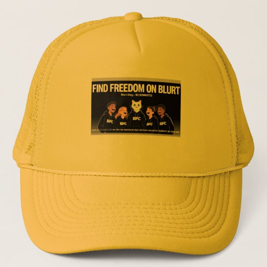 Vind vrijheid op Blurt Trucker Hat Pet (Voorkant)