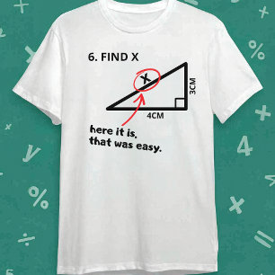 Vind X T-shirt Funny Wiskunde Geometrie Driehoek G