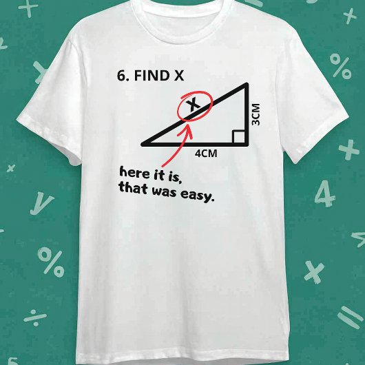 Vind X T-shirt Funny Wiskunde Geometrie Driehoek G