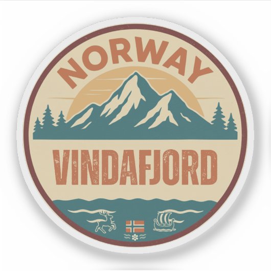 Vindafjord, Noorwegen Norway Sticker (Voorkant)