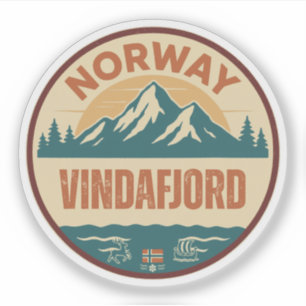 Vindafjord, Norge Noorwegen Sticker