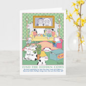 VINDEN DE HIDDEN KOEIEN Birthday Kaart (Gele Bloem)