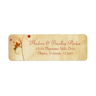 Vine Berries Fall Wedding Return Address Etiket