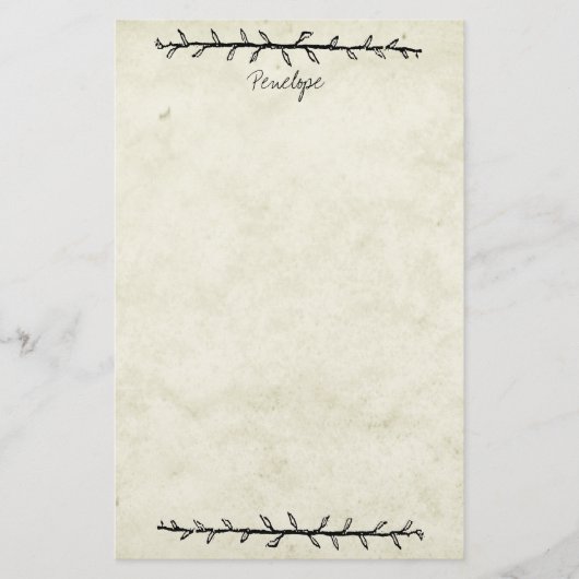  Vine Border Oud Boek Papier met Naam (Voorkant)