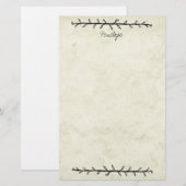  Vine Border Oud Boek Papier met Naam (Voorkant / Achterkant)