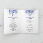 Vine cascading waterverf blauw grijs wit bruiloft programma (Binnen)