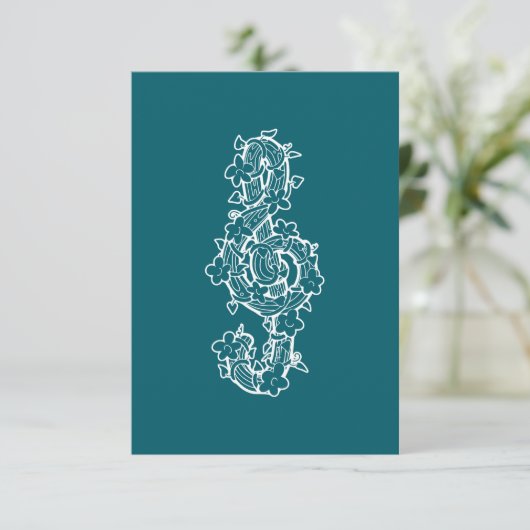 Vine Clef Flat Bedankt Card (Staand voorkant)