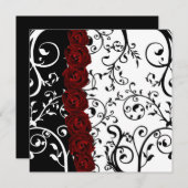 Vine Damask en Rozen Gothic Wedding Kaart (Voorkant / Achterkant)