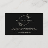 Vine en Blad Embleem op Linnen Visitekaartje (Achterkant)