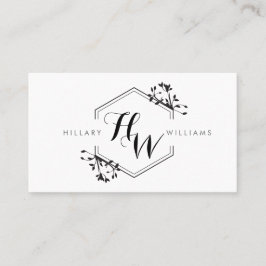  Vine en Blad Monogram Embleem Visitekaartje