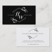  Vine en Blad Monogram Embleem Visitekaartje (Voorkant / Achterkant)