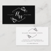  Vine en Blad Monogram Embleem Visitekaartje (Voorkant / Achterkant)