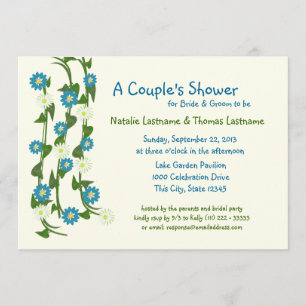 Vine Flowers Couple's Shower Kaart