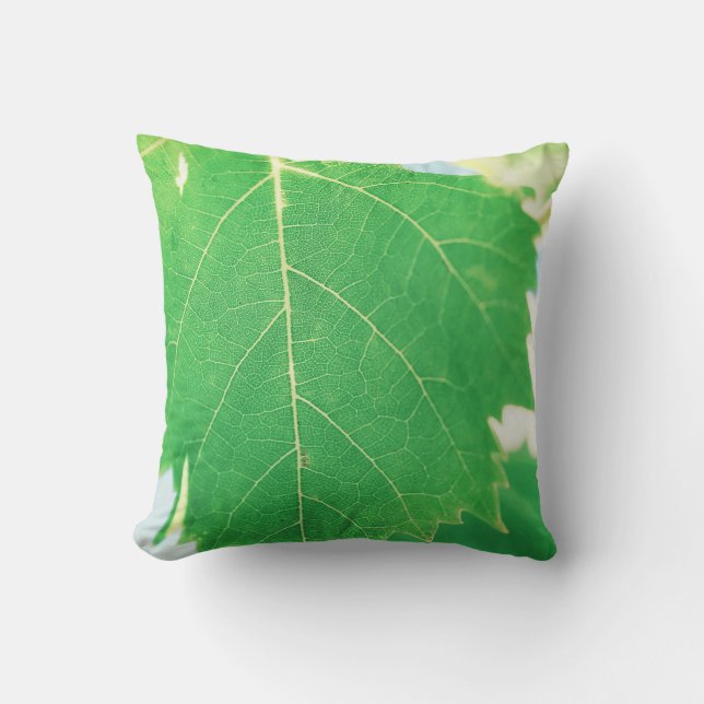 Vine Green Leaf Blue Sky Focus Kussen Kussen Kusse (Voorkant)